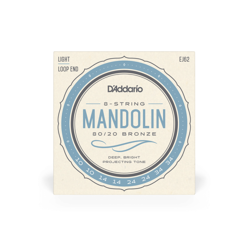 Набор струн D'ADDARIO EJ62 MANDOLIN 80/20 BRONZE LIGHT (10-34)